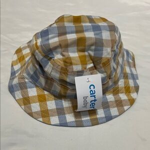 “Bundle 10/$13” Carter's 3-9m Checkered Baby boy summer Bucket Hat for outfit